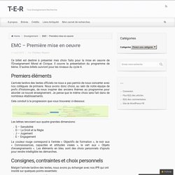 T-E-R – EMC – Première mise en oeuvre