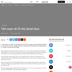Tản mạn về lỗ nhị (Anal Sex)