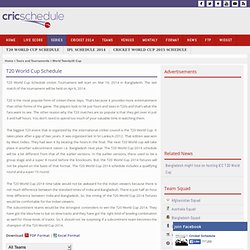 ICC World Twenty20 Time Table