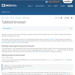 Tabbed browser - Code snippets
