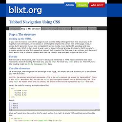 Tabbed Navigation Using CSS