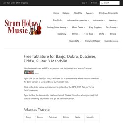 Free Tablature for Banjo, Dobro, Dulcimer, Fiddle, Guitar & Mandolin – Strum Hollow Music