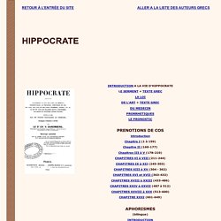 Table des matières d'Hippocrate