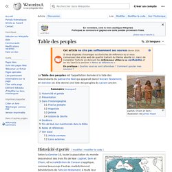 Table des peuples