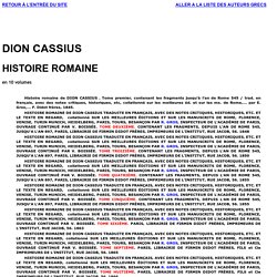 Dion Cassius : Table des matières