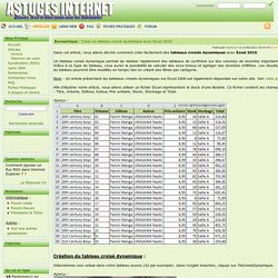 Créer un tableau croisé dynamique avec Excel 2010 - Bureautique