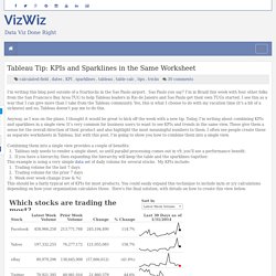Tableau Tip: KPIs and Sparklines in the Same Worksheet