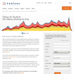 Tableau for Students - Free Access to Tableau Desktop