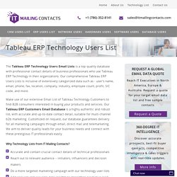 Tableau ERP Technology Users List