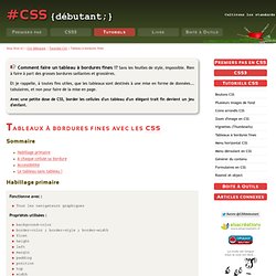 Tableaux à bordures fines en CSS (table et border) - CSS débutant