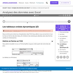 Les tableaux croisés dynamiques 2/2 - Analysez des données avec Excel