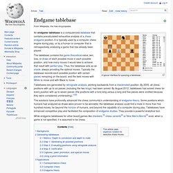 Endgame tablebase