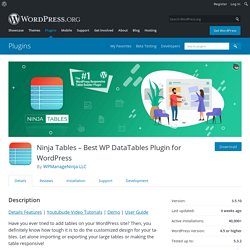 Ninja Tables – Best WP DataTables Plugin for WordPress – WordPress plugin