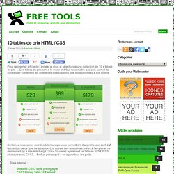 10 tables de prix HTML / CSS