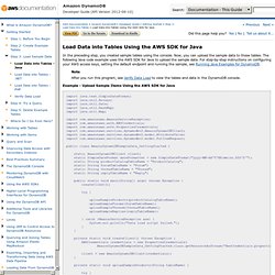 Load Data into Tables Using the AWS SDK for Java in Amazon DynamoDB