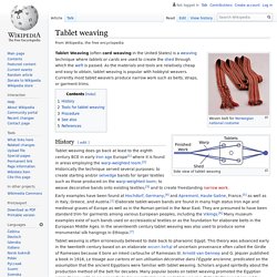 Tablet weaving