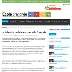 La tablette mobile en cours de français