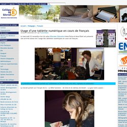 Usage d'une tablette numérique en cours de français - [Collège de Sèvres]