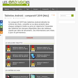 Tablettes Android : comparatif 2017 [MAJ]