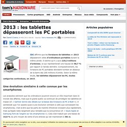 2013 : les tablettes dépasseront les PC portables