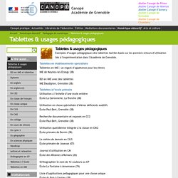 Tablettes & usages pédagogiques - CRDP Académie de Grenoble