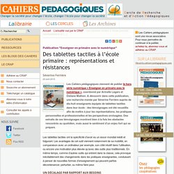 Des tablettes tactiles à l’école primaire : représentations et