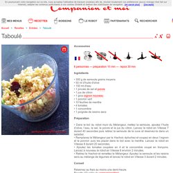 Taboulé recette companion moulinex