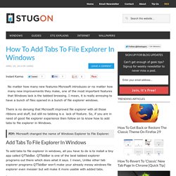 How To Add Tabs To File Explorer In Windows - Stugon