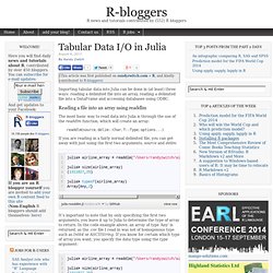 Tabular Data I/O in Julia