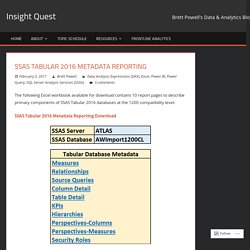 SSAS Tabular 2016 Metadata Reporting – Insight Quest