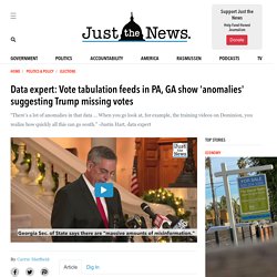 Data expert: Vote tabulation feeds in PA, GA show 'anomalies' suggesting Trump missing votes
