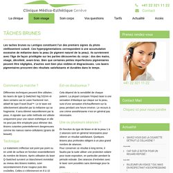 TACHES BRUNES - Clinique Médico Esthétique Genève