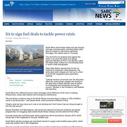 SA to sign fuel deals to tackle power crisis.