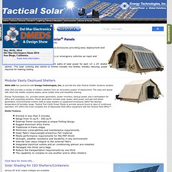 Tactical Solar Tents