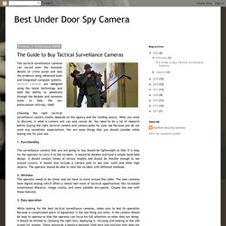 The Guide to Buy Tactical Surveillance Cameras