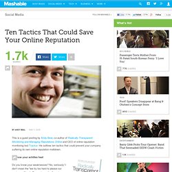 Ten Tactics That Could Save Your Online Reputation