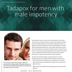 Tadapox for men with male impotency