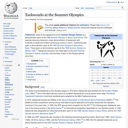 Taekwondo at the Summer Olympics