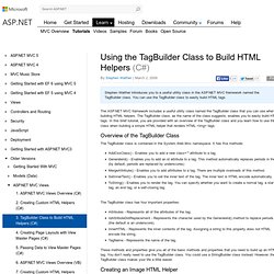 TagBuilder Class to Build HTML Helpers (C#