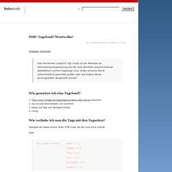 PHP: Tagcloud? Wortwolke! » Betamode
