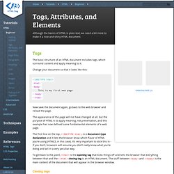 Tags, Attributes, and Elements