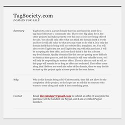TagSociety.com Web Directory / Have You Been Tagged? / The Directory of Quality Websites / Organized by Tags
