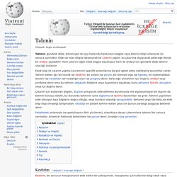 Tahmin - Vikipedi
