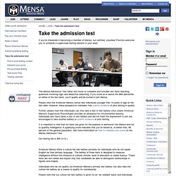 Take the admission test