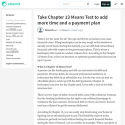 Take Chapter 13 Means Test to add more time and a payment plan