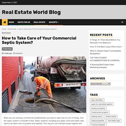 How to Take Care of Your Commercial Septic System?