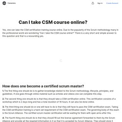 Can I take CSM course online? — Teletype