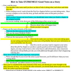 How to Take EXTREMELY Good Notes on a Story