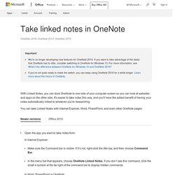 Take linked notes in OneNote - OneNote