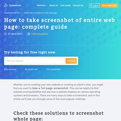 How to take screenshot of entire web page in 2021